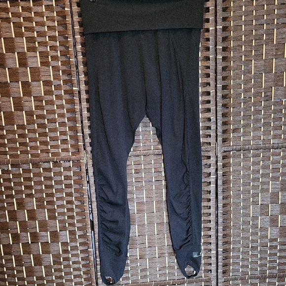 Adidas by Stella McCartney Black Leggings with Foot Straps - Picture 1 of 7